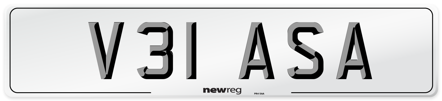 V31 ASA Number Plate from New Reg
